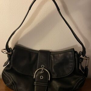 Coach Black Leather Shoulder Bag